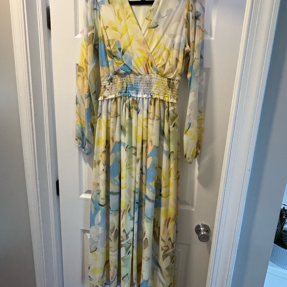 Floral Long Sleeve Maxi Dress